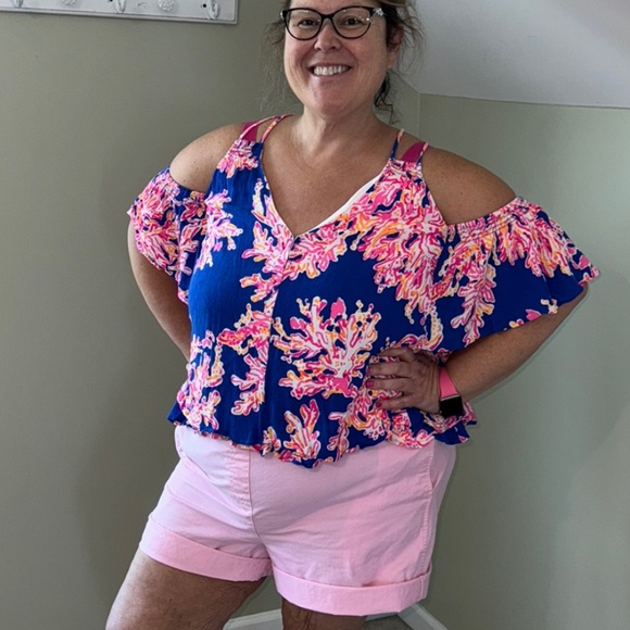 Vintage Pink Women's Stretch Shorts - Picture 7 of 7